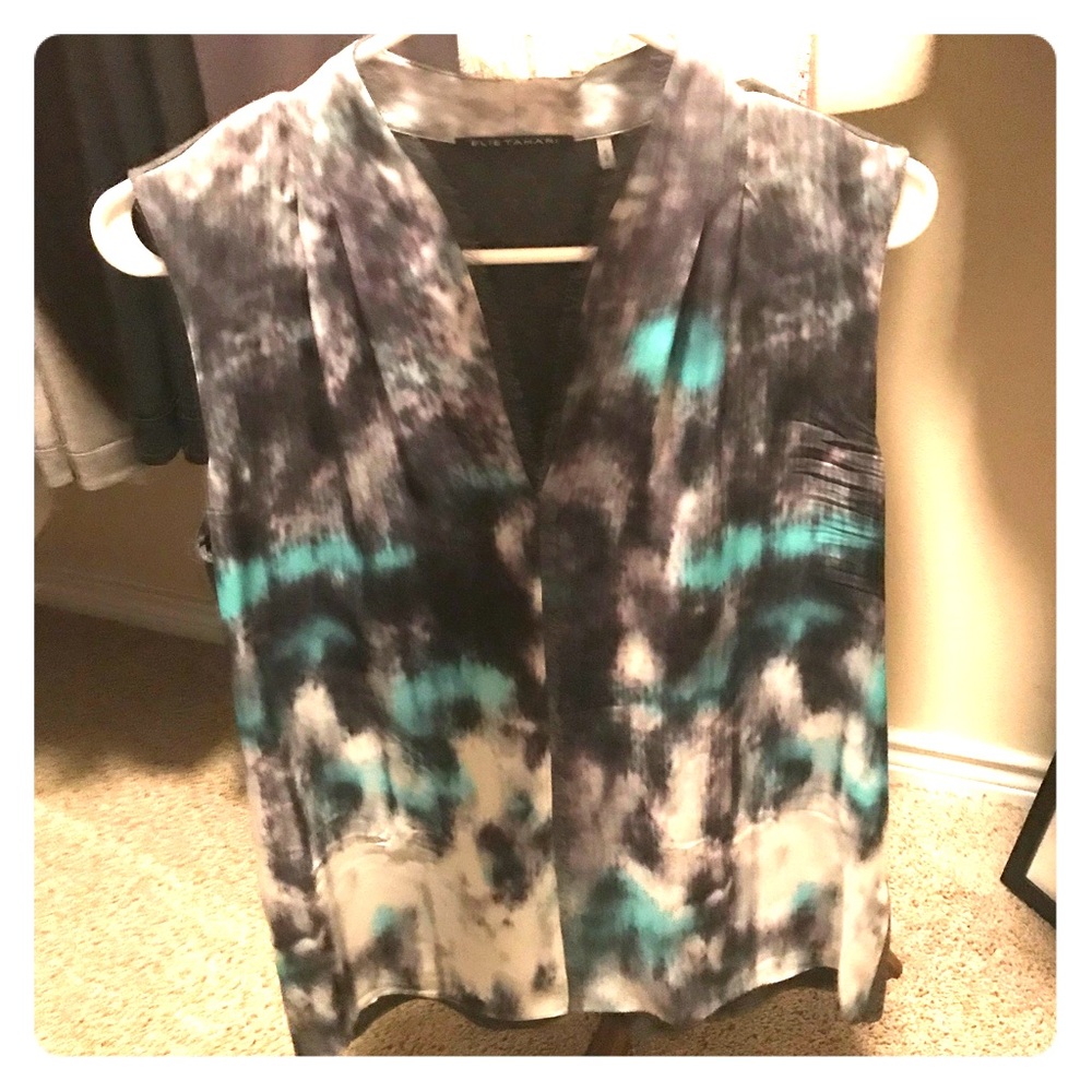 Elie Tahari silk and jersey blouse